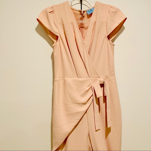 CECE Cap Sleeve Faux Wrap Jumpsuit light pink NWT - Picture 2 of 8